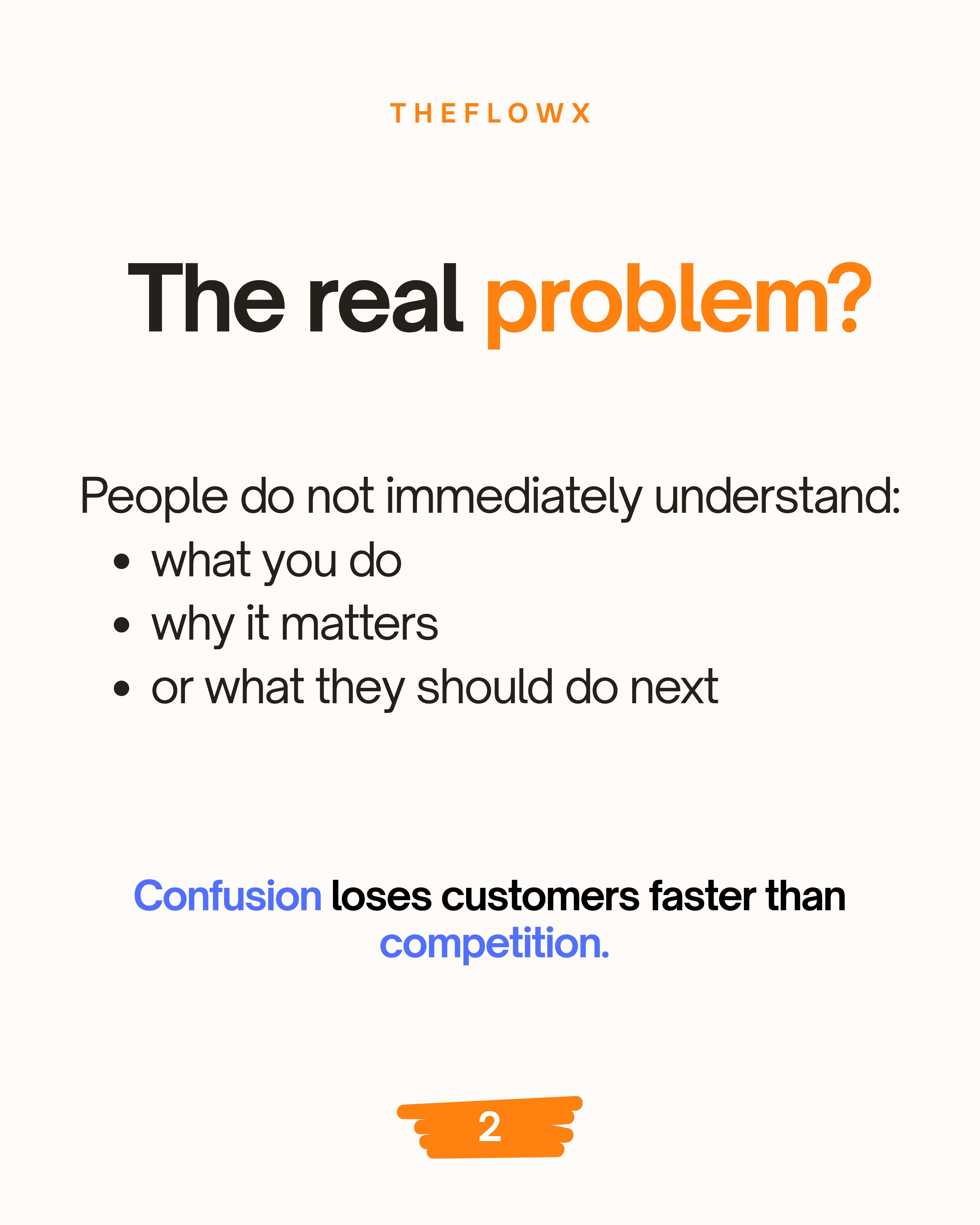 The real problem: People do not immediately understand what you do